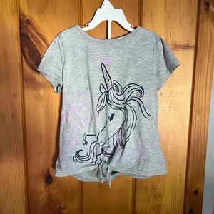 Little girl unicorn summer pajama set.